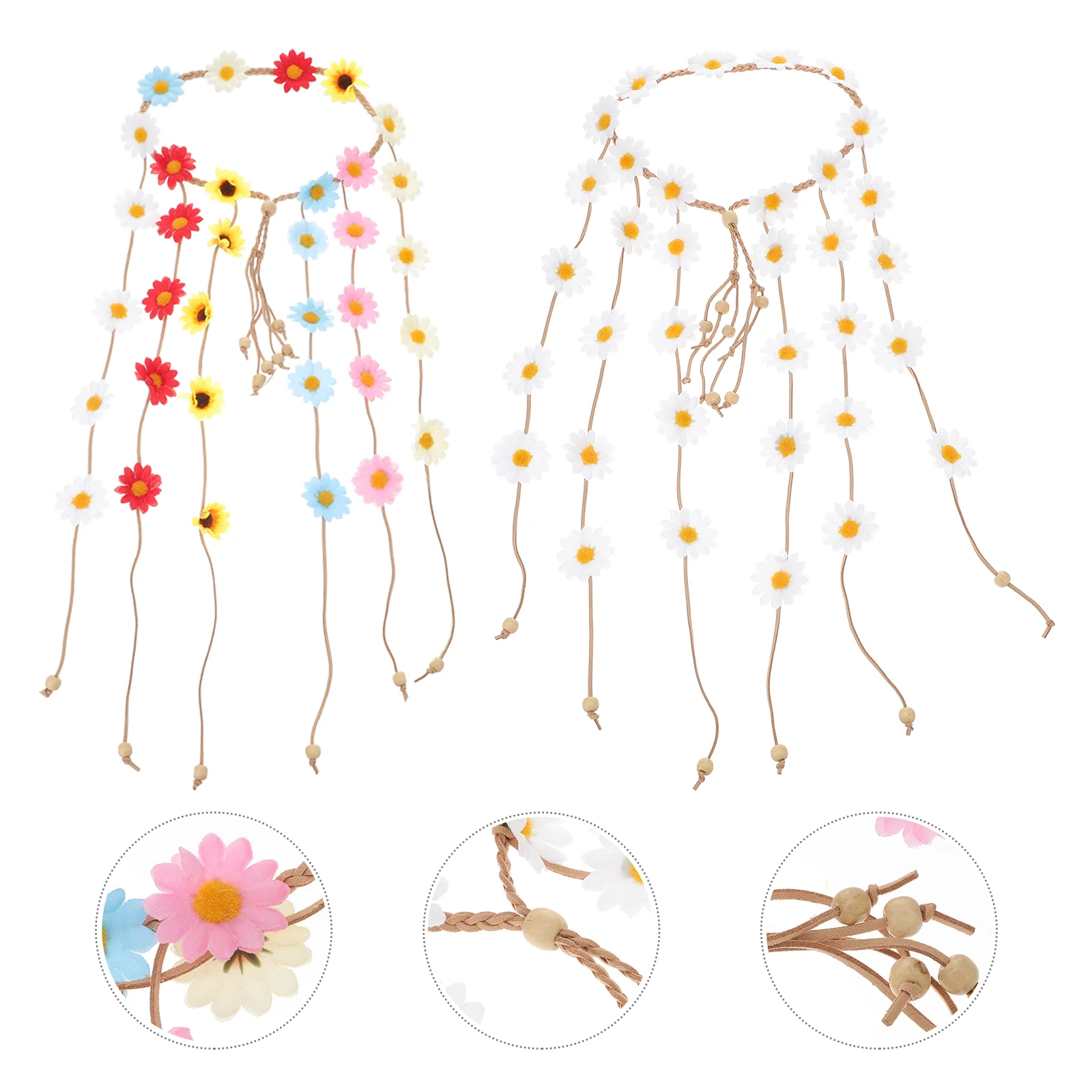 

Floral Headband Hippie Headbands for Women Flower Sunflower Hair Accessories Daisy