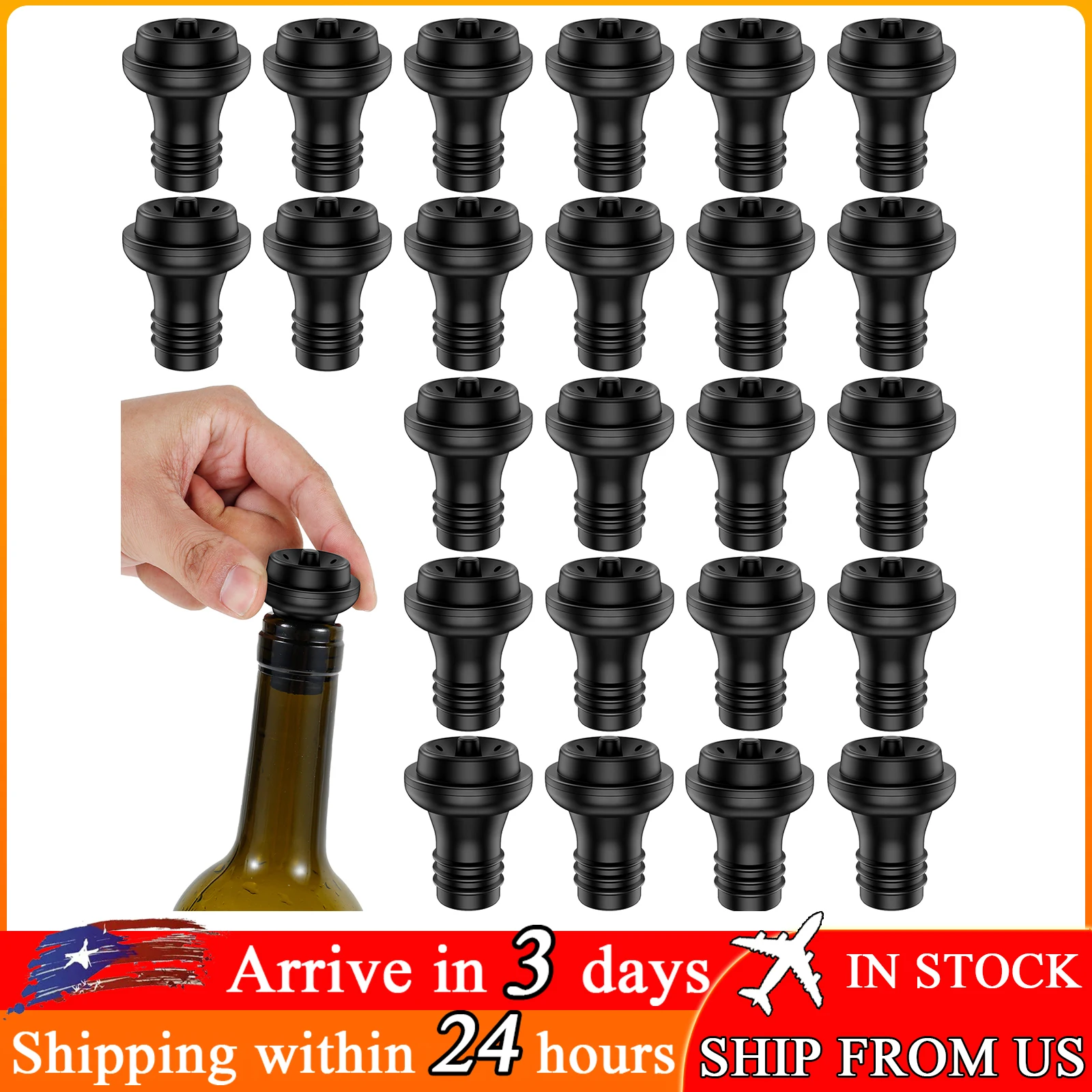 

24/48Pcs Wine Stopper Set Silicone Wine Vacuum Stopper Resealable Wine Preserver Saver Stopper Reusable Safe Wine Keeper Stopper