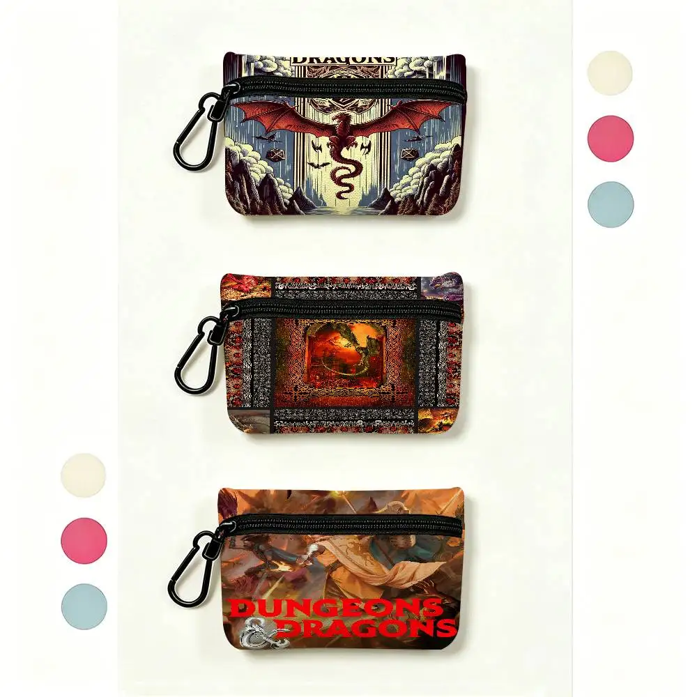 D-Dnd Tabletop Multifunctional Oxford Cloth Small Pouch With Hook Mini Coin Wallet Earbud Storage Bag