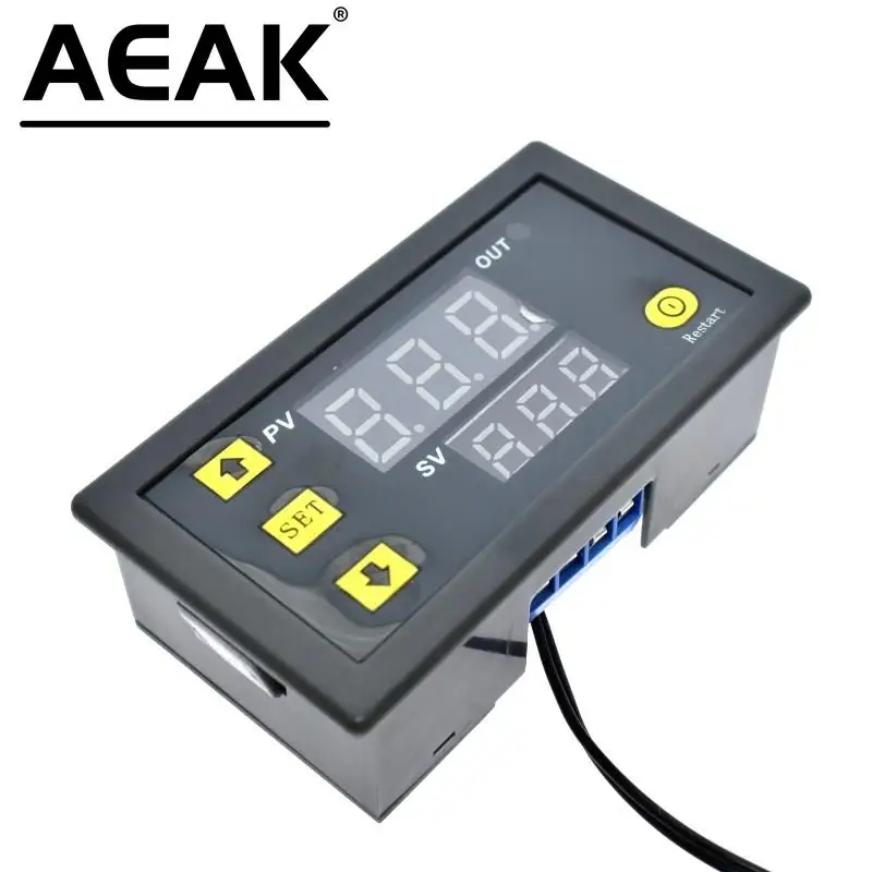 AEAK Timing Delay Timer Relay Module Digital LED Dual Display Cycle 0-999 Hours Adjustable Power Supplies Mayitr 1500W 0-999h