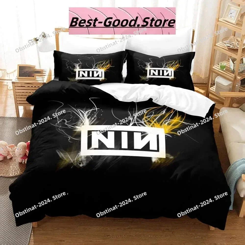 New Fashion Nine Inch Nails NIN Bedding Set Boys Girls Twin Queen King Size soft Duvet Cover Pillowcase Bed boys Adult Bedroom