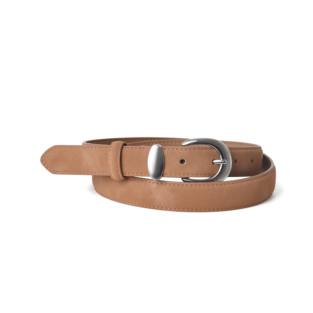 Retro matte women's belt with cowhide paired with jeans, casual pants, decorative women's versatile belt