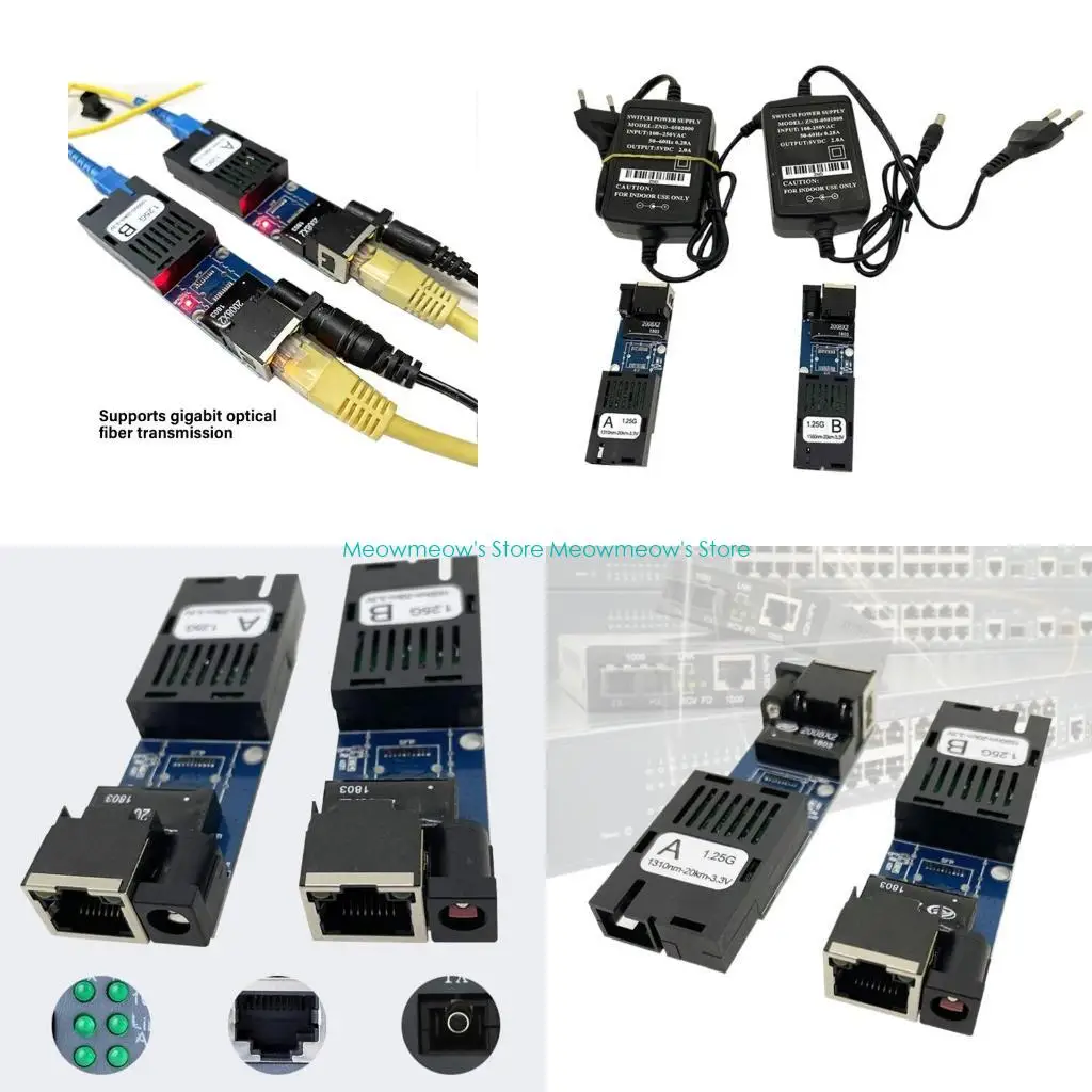 

W91A 1000M 3KM Gigabit Fast Ethernet Fiber Switches Transceiver 1 Fiber 1 RJ45 Single