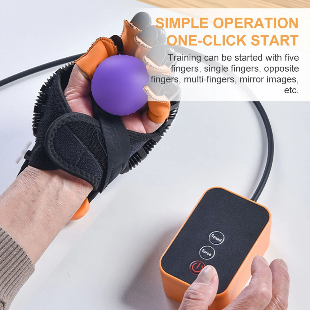 Left & Right Hand Finger Rehabilitation Exerciser Robot Gloves Stroke Hemiplegia Cerebral Infarction Training Equipment Therapy