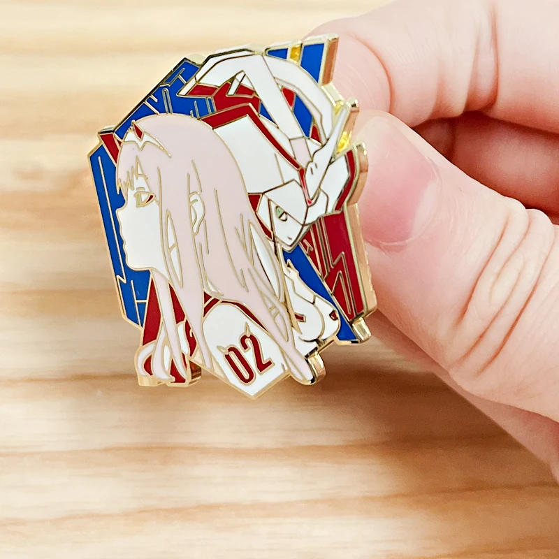 DARLING in the FRANXX Zero Two Metal Badge Japanese manga series enamel pin Anime brooches otaku gift