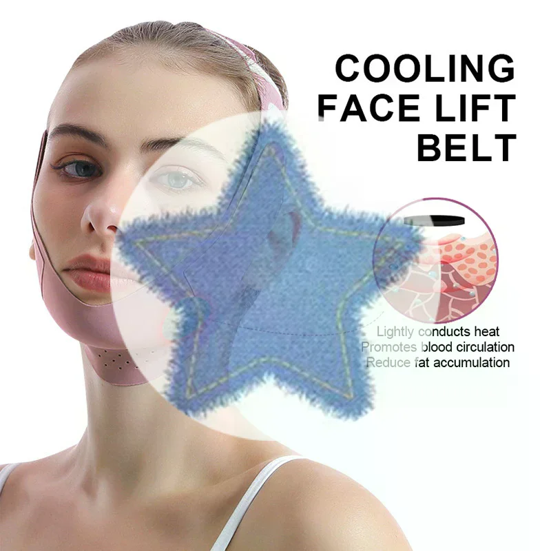(HS)再利用可能なフェイススリミングバンド Vラインバンド 女性用 あご頬リフトアップベルト フェイシャルマッサージストラップ フェイススキンケア美容ツール