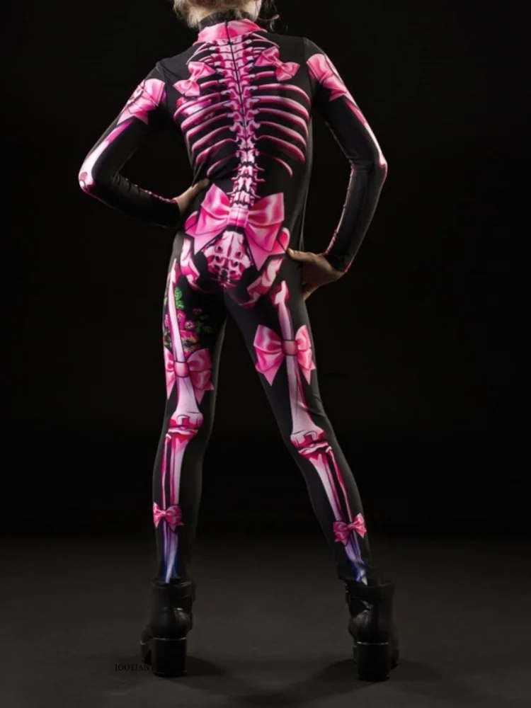 Halloween-Skelett-Horror-Geister-Kostüm für Kinder, Ganzkörperanzug für Karneval, Party, Bühnenaufführung, Rollenspiel, Feiertags-Zentai-Anzug – Detail 30