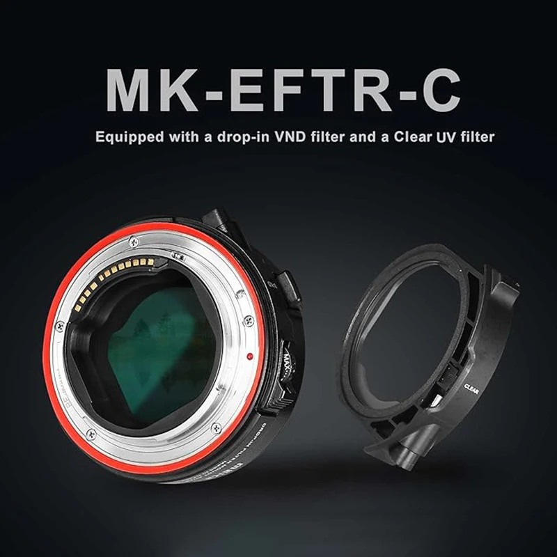 Meike MK EFTR C 드롭인 필터 마운트 어댑터, 캐논 EF/EFS to EOSR, 가변 ND BM CPL VND 필터 Meke 포함