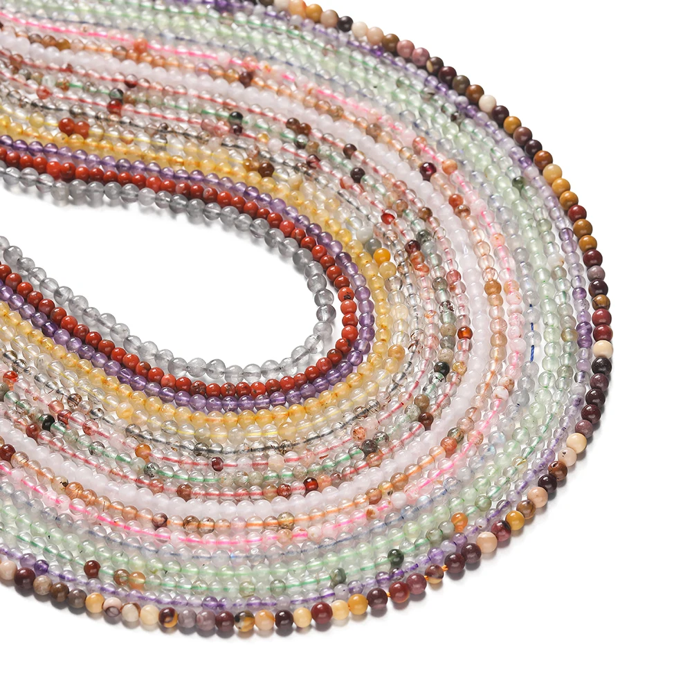 

1Strand 3mm Natural Stone Beads Small Round Loose Spacer Beads for DIY Necklace Bracelet Jewelry Making Accessories