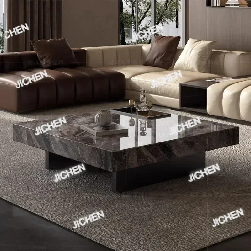 

HS Hallway Fashion Marble Mini Designer Coffee Tables Metal Black Small Coffee Table Low Patio Mesa De Centro Living Room Furnit