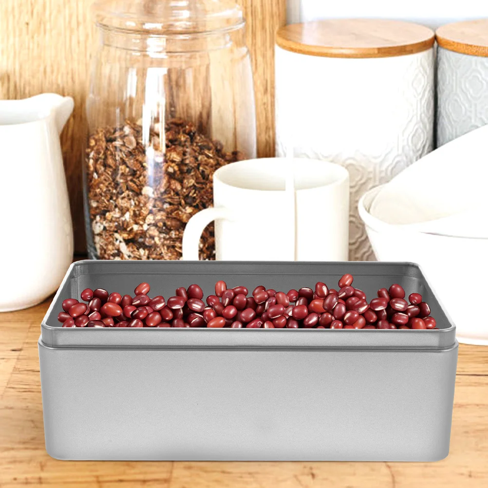 

4Pcs Metal Small Tin Boxes with Lid Rectangular Portable Candy Jewelry Storage Containers for Kitchen Office Home