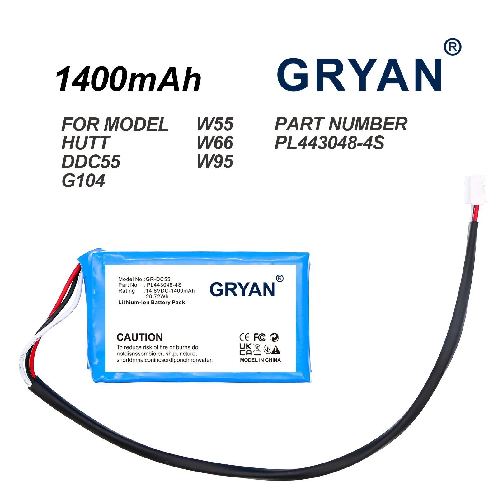Battery For HUTT DDC55 DDC5 W55 W66 G104 DDC51 Window Cleaning Robot Glass