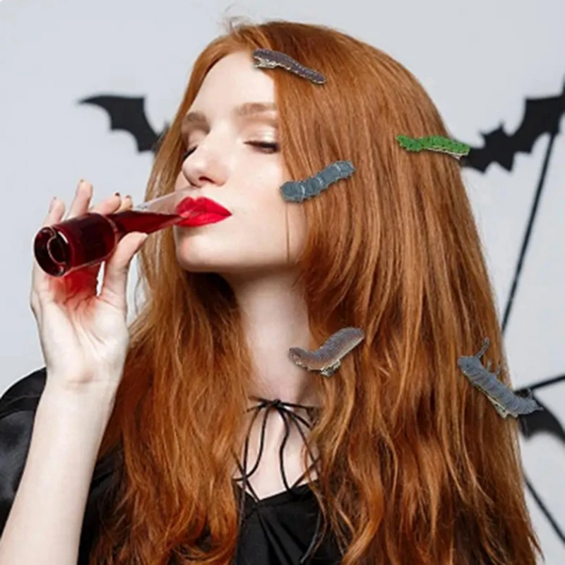 หนอนผีเสื้อเทียมน่ากลัวอุปกรณ์ประกอบฉากวันฮาโลวีนที่น่ากลัวกิ๊บตกแต่งแฮนด์เมดเครื่องมือเล่นตลก