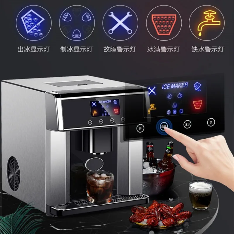 ZB‑10E Countertop Ice & Water Dispenser, 15Kg Daily Output, Home & Commercial Dual‑Use Ice Maker