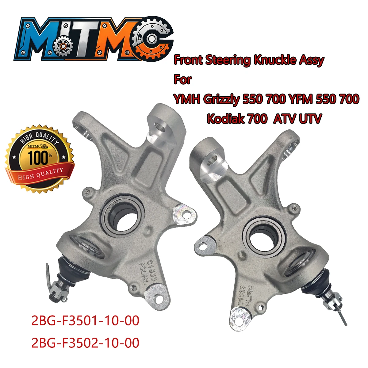 

Front Steering Knuckle Assy For YMH Grizzly 550 700 YFM 550 700 Kodiak 700 ATV UTV 2BG-F3501-10-00 2BG-F3502-10-00