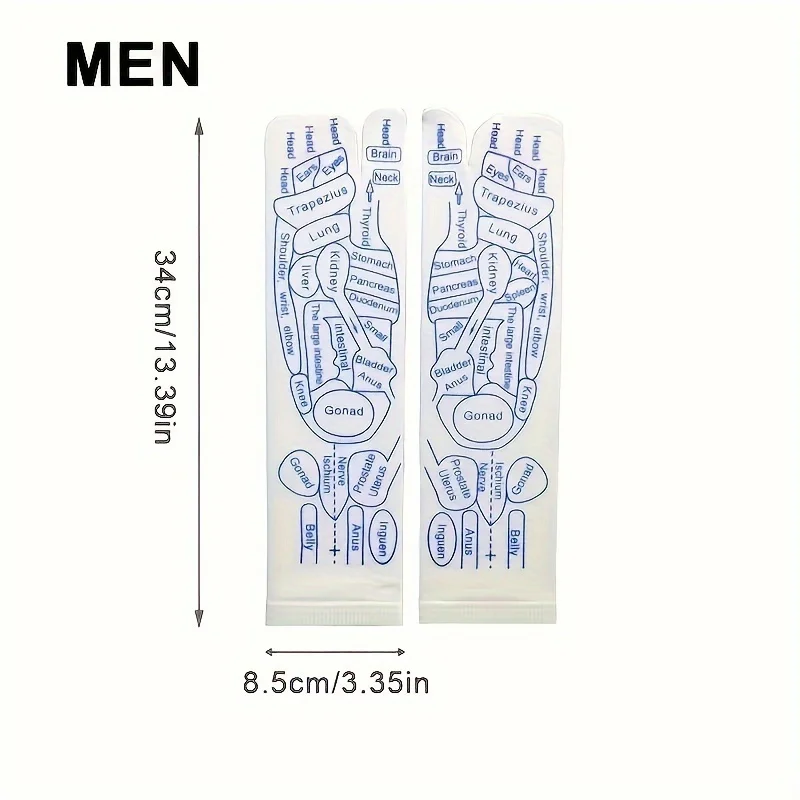 1 Pair Reflexology Massage Socks, Mid-Calf Foot Acupressure Map Socks With Body Zones For Feet Therapy, Unisex