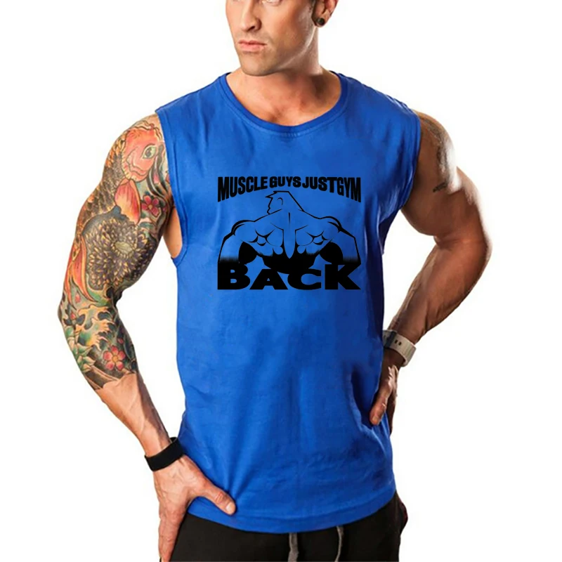 Mens Sleeveless Running Vests Cotton Breathable Gym Workouts Tanks Top Bodybuilding Fitness Casual Jogging Undershirt Summer Top
