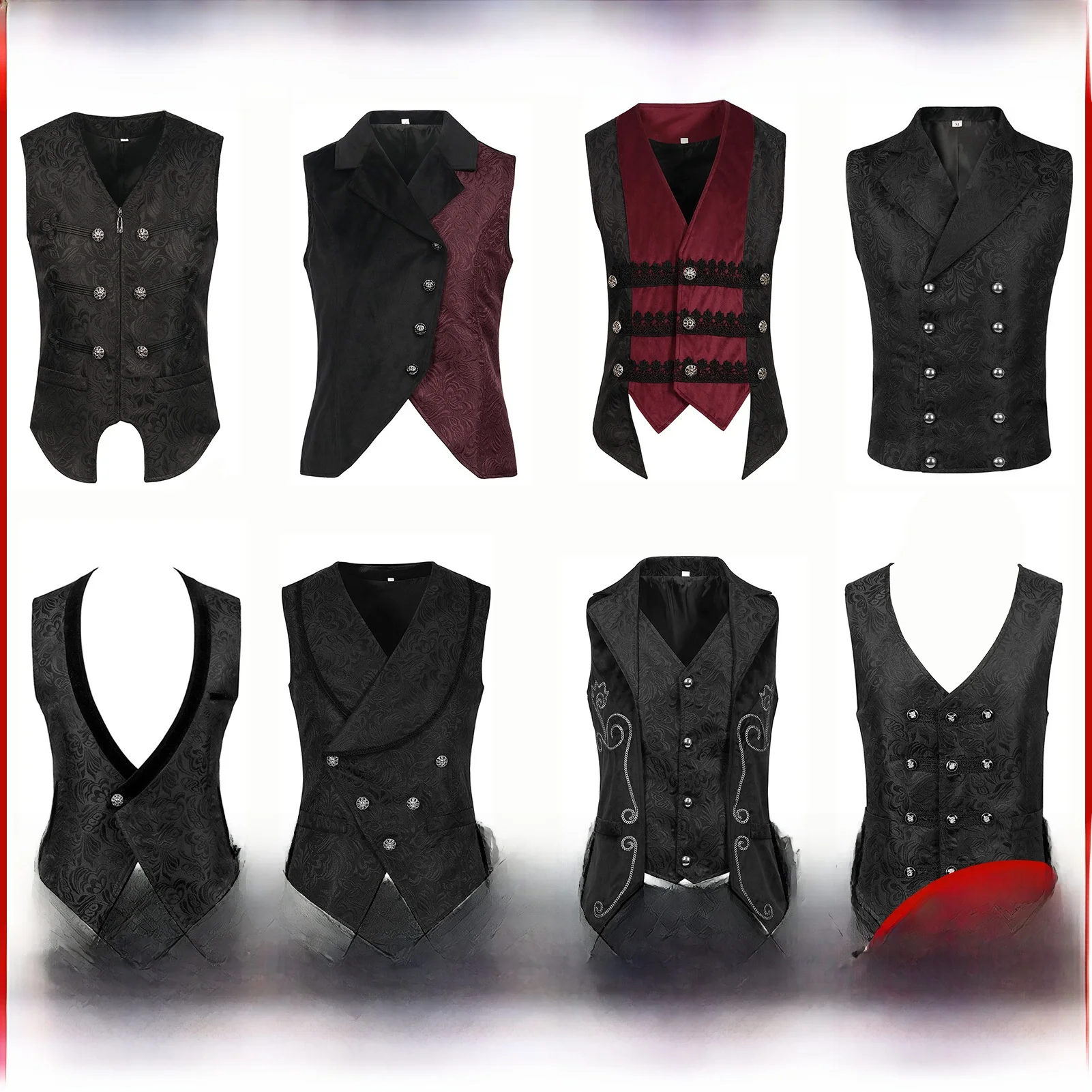 Chaleco con Cuello para Hombre, Estilo Steampunk Victoriano, Ropa Interior, Halloween, Nueva Llegada, Moda de Entretiempo, Producción China, Invierno