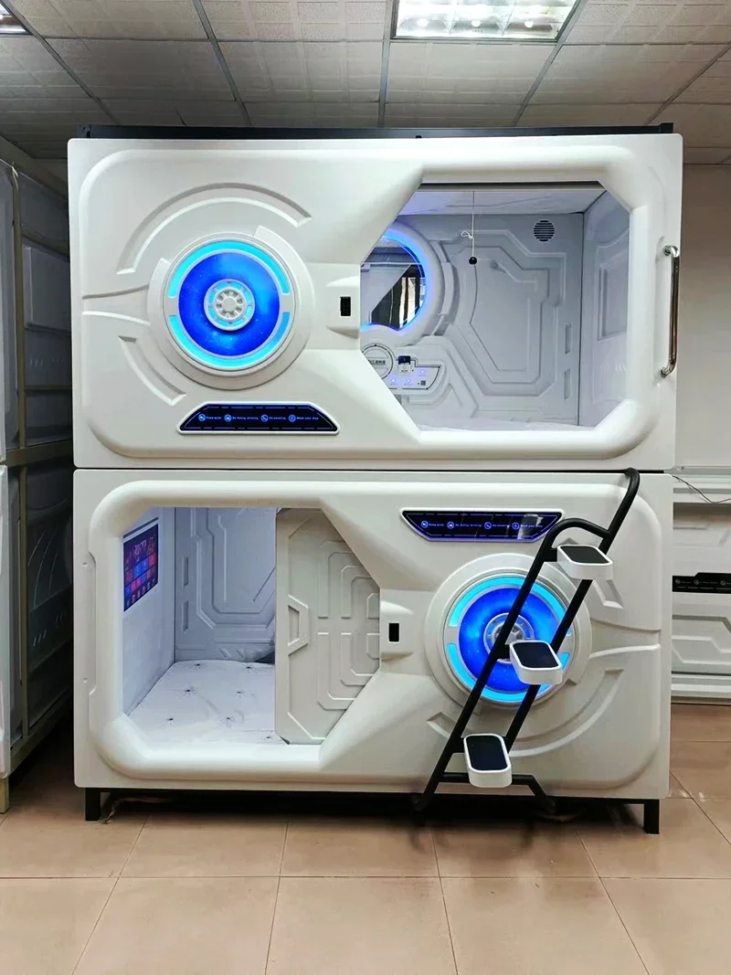 كبسولة الفضاء سرير غرفة الكبسولة النمط الياباني B & B E-Sports فندق الكبار العلوي والسفلي بطابقين Qinglv سرير بلاستيكي واحد