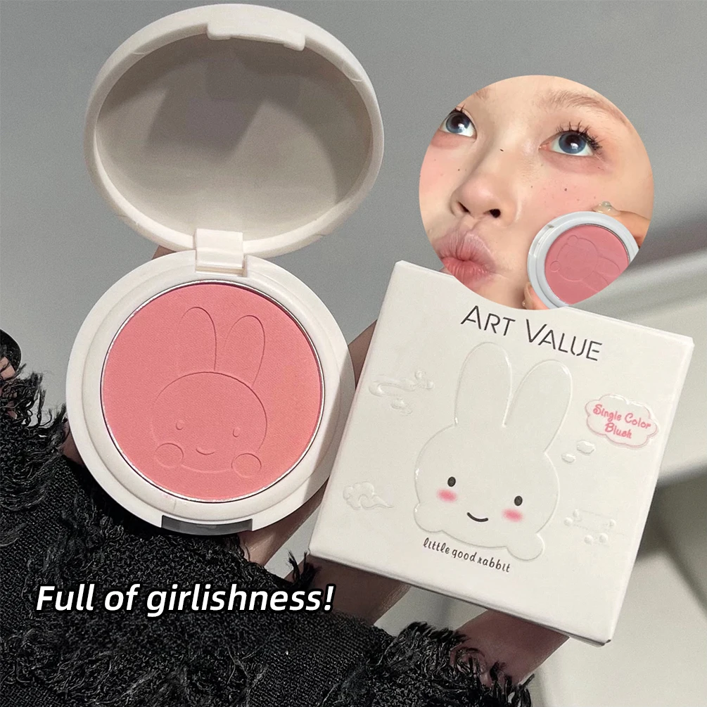 Monochrome Blush Palette Matte Peach Rouge Cute Bunny Rose Red Cheek Tint Blusher Powder Natural Face Contouring Shadow Makeup