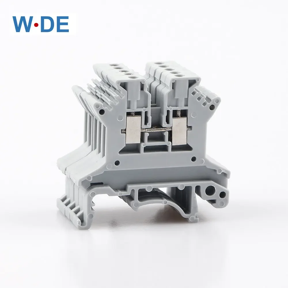 Wire Conductor Din Rail Terminal Block 10Pcs UK-1.5N Universal Screw Connection Wire Connector Block Terminal Strip Block 16awg