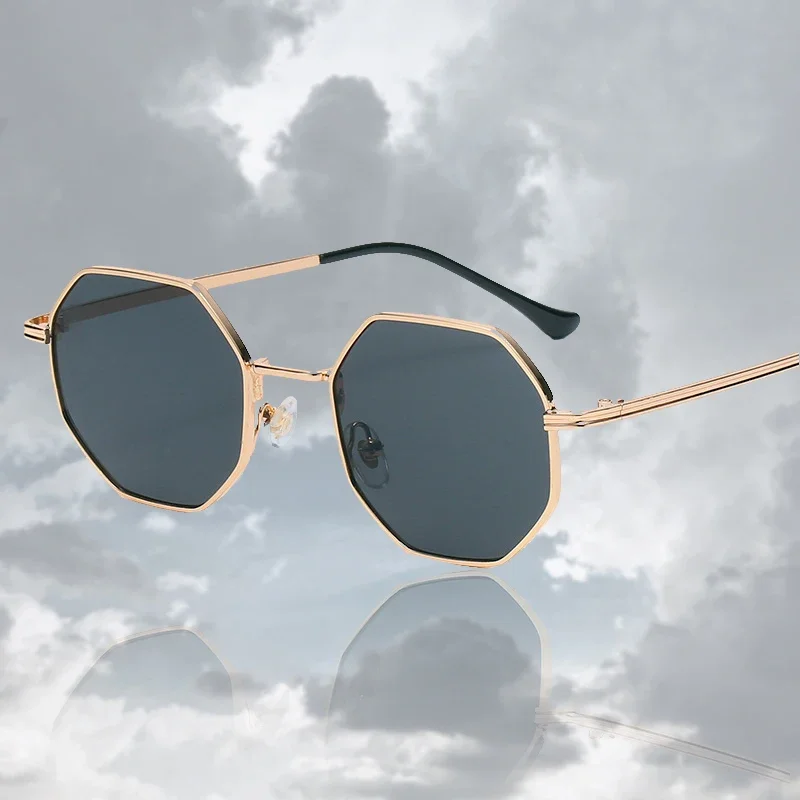 Fashion Retro Sunglasses Classic Metal Polygonal Sunglasses Sunglasses Octagon Glasses image 2