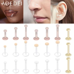 AOEDEJ 10Pcs/Lot 14/16G Acrylic Lip Labret Stud 6/8/10MM Anti-Allergy Nose Piercings Invisible Helix Cartilage Earring Jewelry
