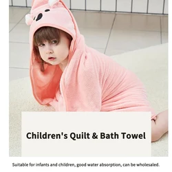 Baby Bath Towel Baby Towel Newborn with Hood Cartoon Coral Fleece Infant Towels Blanket Newborn Baby Bathrobe Infant Babys Stuff