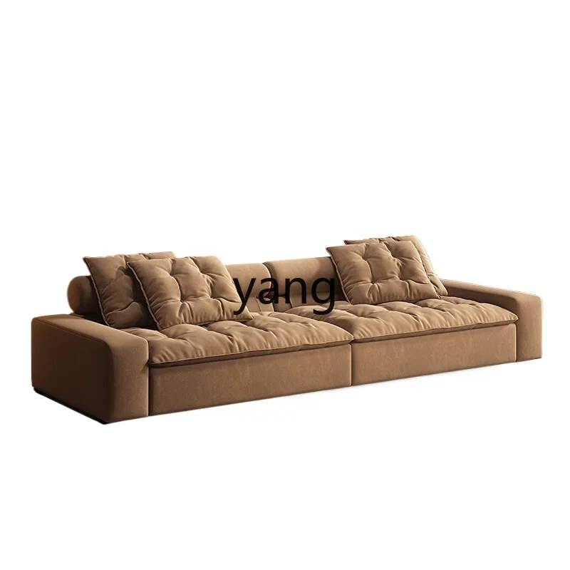 LH frosted cloth sofa tofu cubes down big sitting deep minimalist straight row sofa