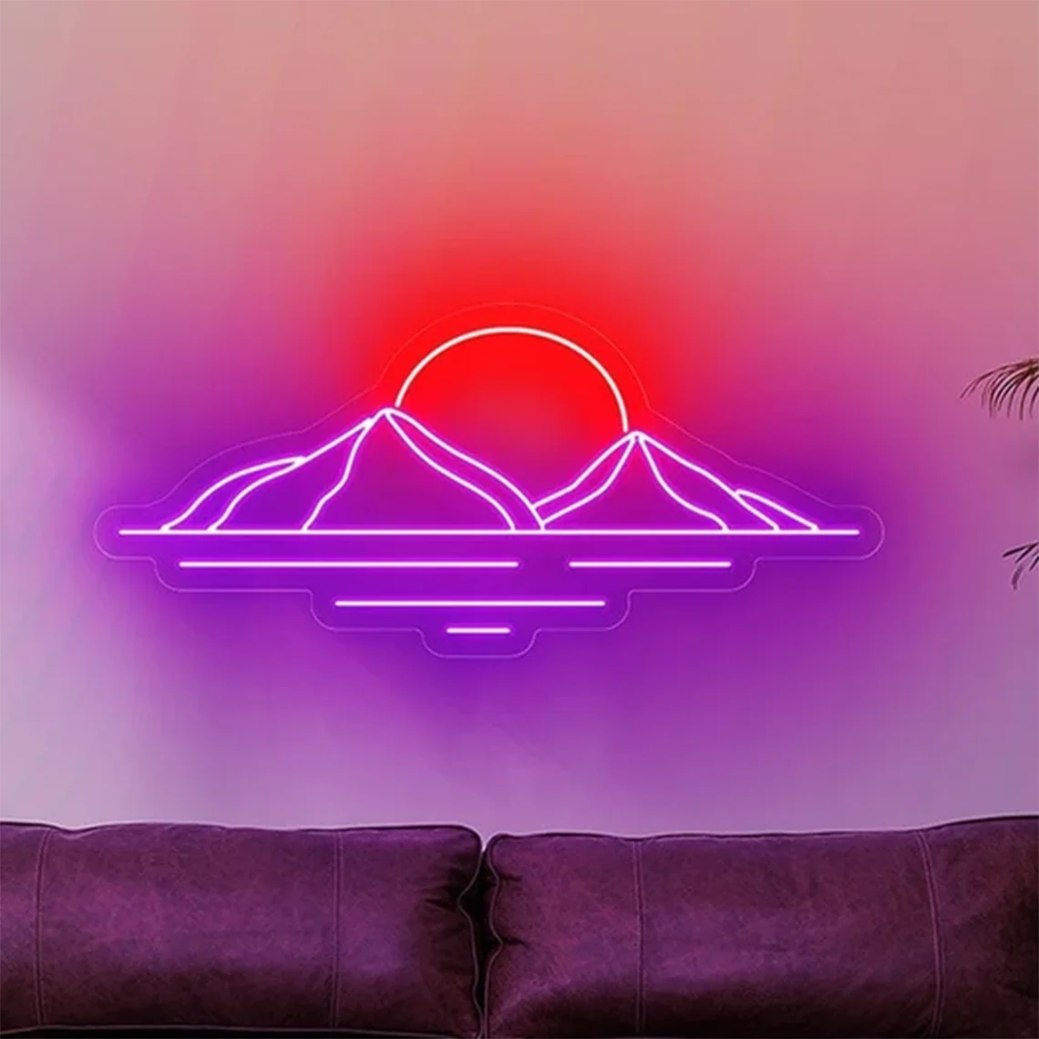 Custom Sunrise Mountain Neon Sign Landscape Neon Sign Custom Mountain Art Light Sign Bedroom Living Room Wall Decor Gift