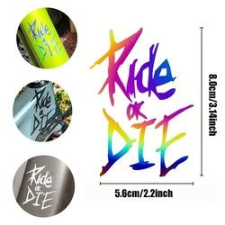 Bike Frame Sticker Ride Or Die Top Tube Sticker Bicycle Decals Decorative Frame Stickers Bike Stickers Bike Decal 1pc