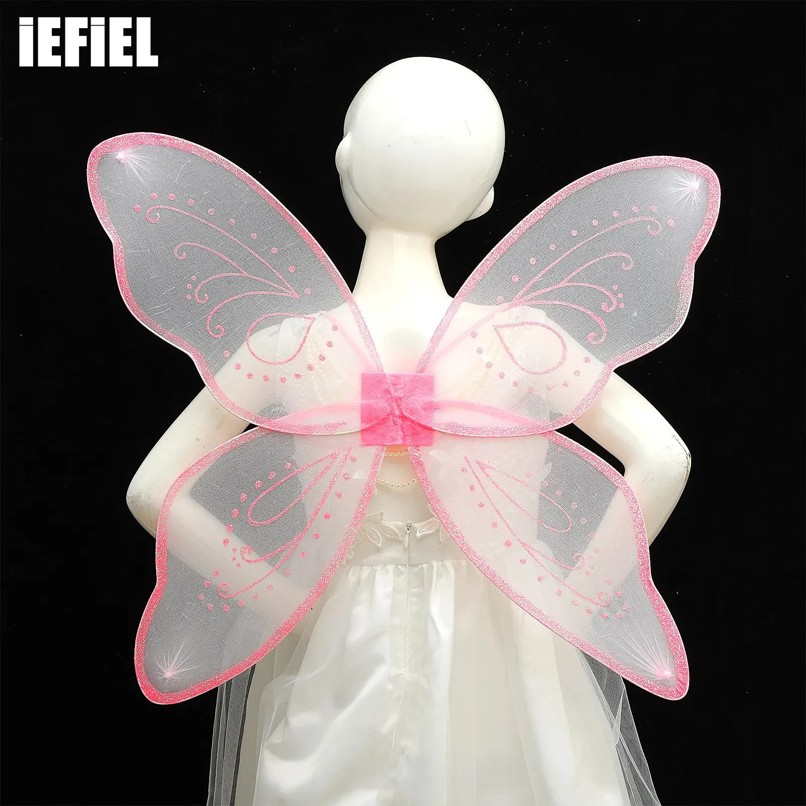 

Children Halloween Butterfly Wings Performance Shiny Lines Ultra-thin Cover Foldable Wings Fairy Elf Angel Wings Accessories