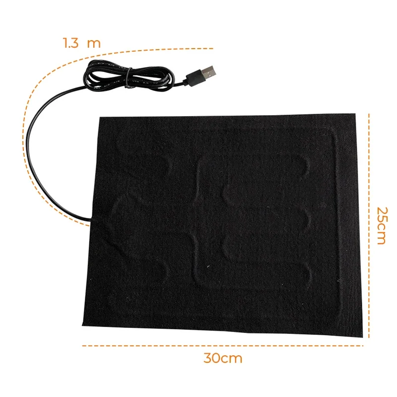 USB Heating Film Warm Folding Heated Sheet Waterproof Car Seat Mat Cushion Pet Reptile Winter Warm Climbing Outdoor Heating Pads