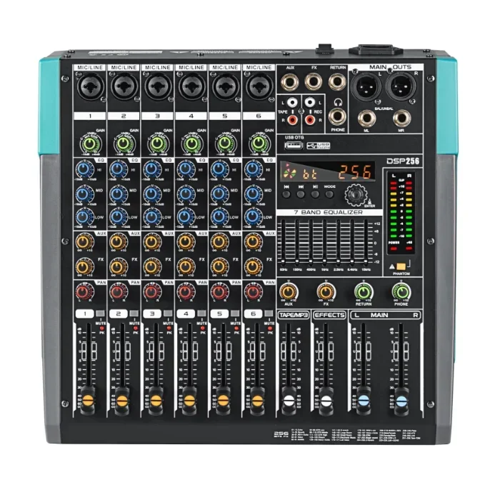 

Brand New Audio Console Mixer USB Connection 6 Channels Digital Professional Audio Mixer Console for Show