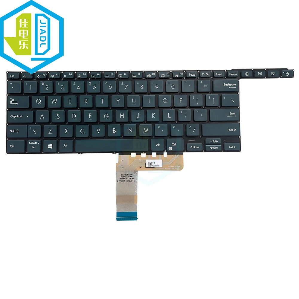 

English US Backlit Laptop Keyboard for Asus Zenbook Pro Duo UX581G UX581GV Blue Notebook Keyboard Replacement