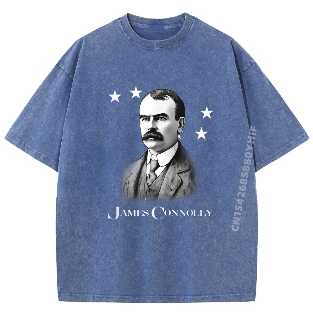 تي شيرت رجالي مطبوع جيمس كونولي الأيرلندية الجمهورية الاشتراكية ملابس الشارع غسلها تي شيرت قمصان رجالية طباعة #4