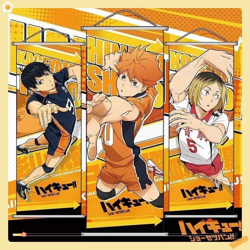 

Anime Haikyuu Hanging painting Hinata Shoyo Kageyama Tetsu peripheral high-definition scroll silk hanging painting