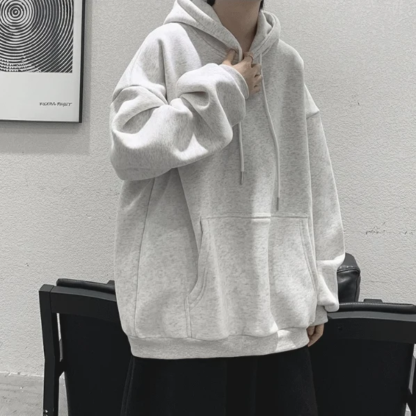 

Мужская толстовка из чистого хлопка Extra Large 300 Pou, осенне-зимняя, утепленная, на флисовой подкладке, в стиле ретро, гонконгский стиль, свитшот