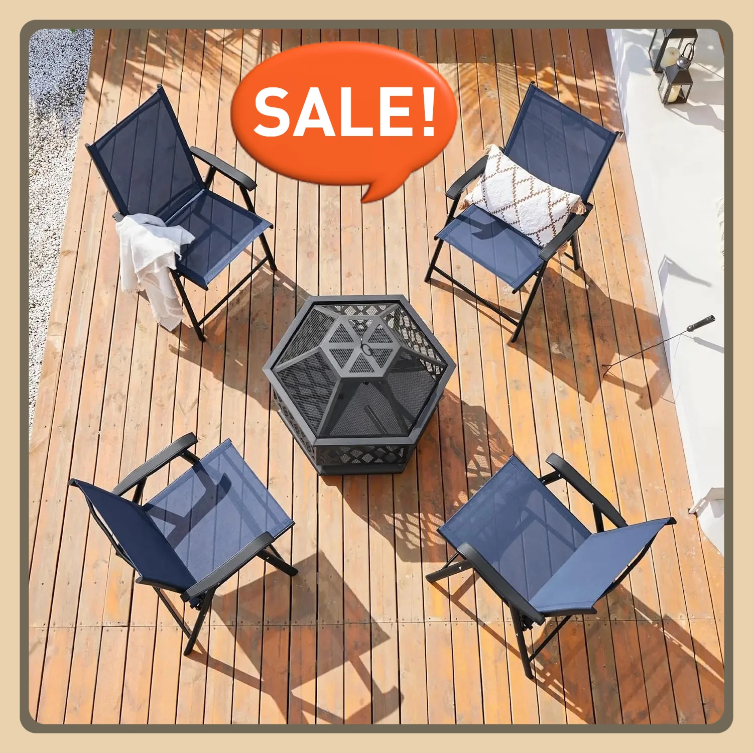 

Outdoor Patio Chairs, Portable Dining Chairs for Camping with Armrests, Folding Outdoor Chairs Set of 4