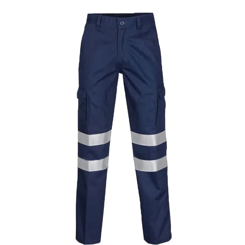 Cargo Pants Man with Reflective Tapes Cotton  Men Construction Hi Vis Pants Workwear High Vis Pants