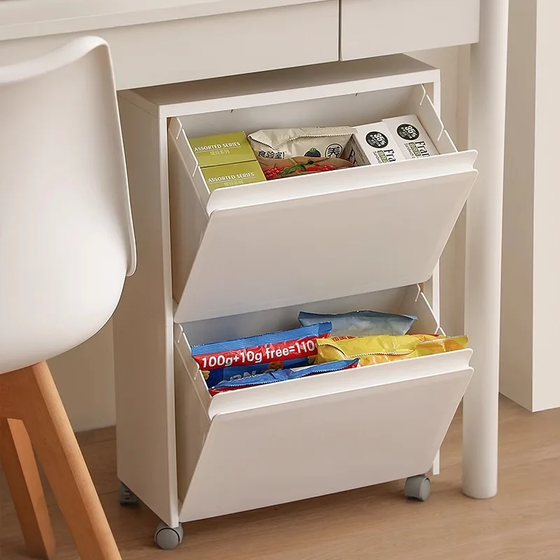 Removable storage cabinet, snacks under the table at home, toy storage cabinet with wheels, large-capacity sundries storage box