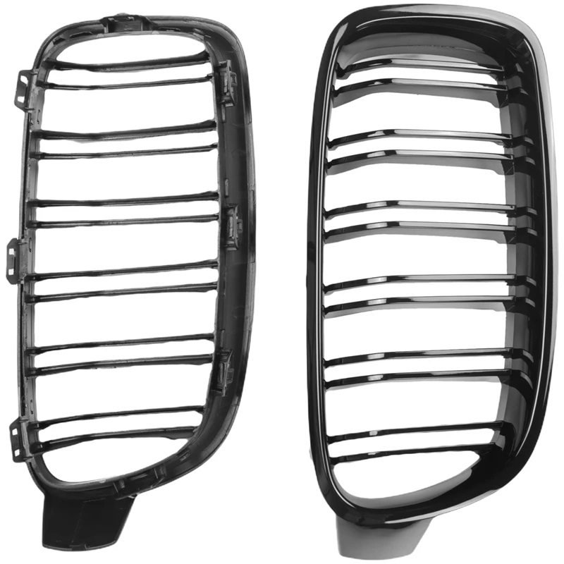 5Pair Gloss Black Front Grille/Grilles Kidney For BMW 3-Series F30 F31 F35 2012-2017 Car Styling