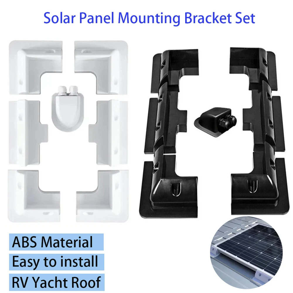 Panel słoneczny Zestawy wsporników montażowych paneli słonecznych RV Górny dach ABS Wspornik mocujący Skrzynka druciana Biało-czarna Do przyczepy