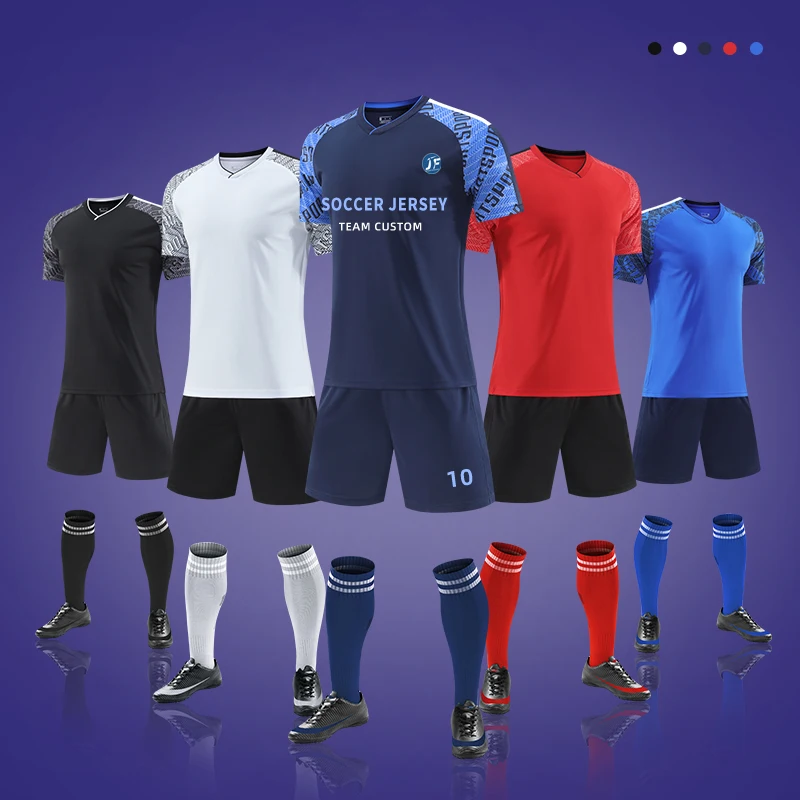 JINGFAN Plain Soccer Jersey Set Futbal Club Uniform Wear Customized Printing Shirts Teamwear New Seasons Blank Clothes