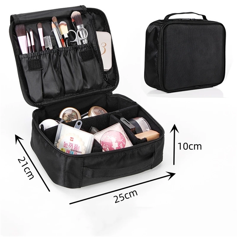 Professional Salon Barber Tools Box Makeup Train Case Cosmetic Bag Brush Organizer And Storage Travel Box With Adjustable Strap