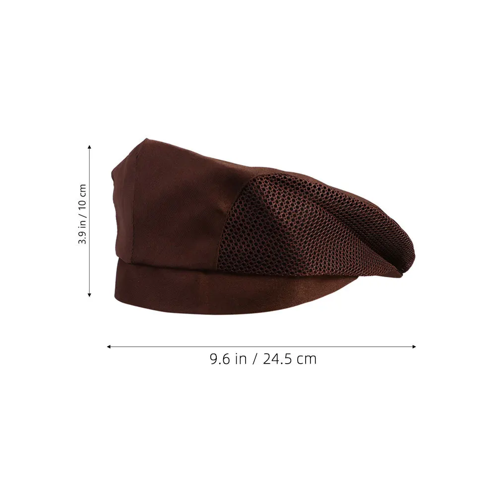 Chapeau de Chef de cuisine professionnel, casquette de travail pour Restaurant, béret de serveur confortable avec filet à café à rayures blanches, 2 pièces