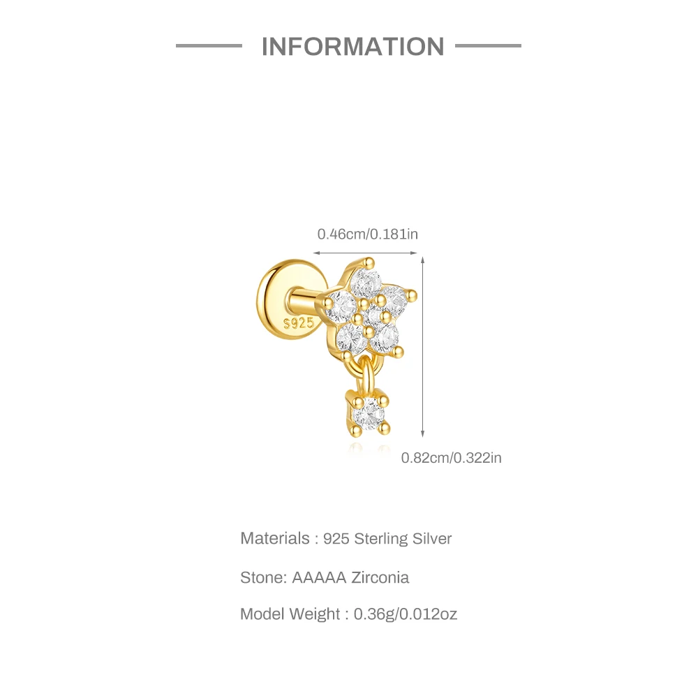 CANNER 1 Stück 925 Sterling Silber Tragus-Piercing-Ohrringe für Frauen Knorpel-Spiral-Piercing-Ohrring 925 Silber Schmuck Geschenke – Detail 8