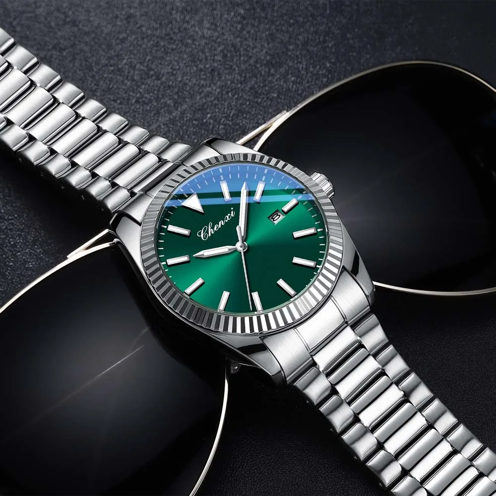 CHENXI Luxury Men's Quartz Watch Date Clock Stainless Steel Strap Waterproof Business Casual watches for Man Gifts Fashion