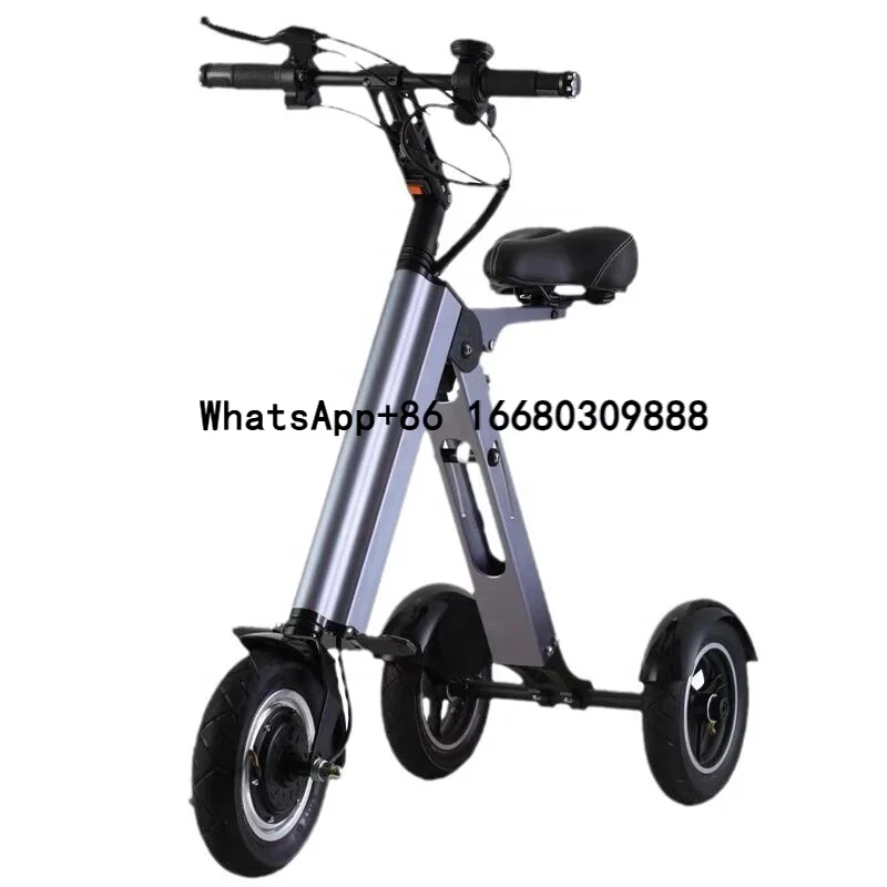 

Safety Portable Folding Lithium Battery Aluminum Alloy Brushless Motor Three 3 Wheel Scooter Electric Tricycle
