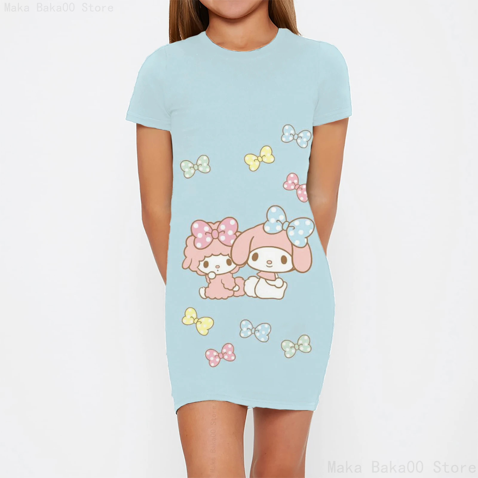 home clothes casual loose T-shirt short-sleeved Sanrio mymelody Melody print cute sweet and cute cartoon girls' clothing